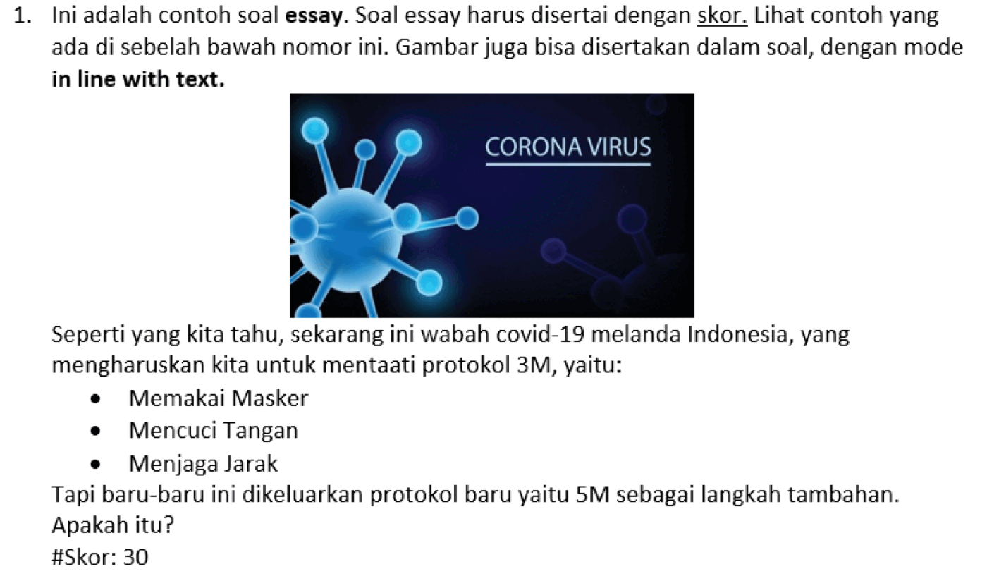 Format penulisan soal essay
