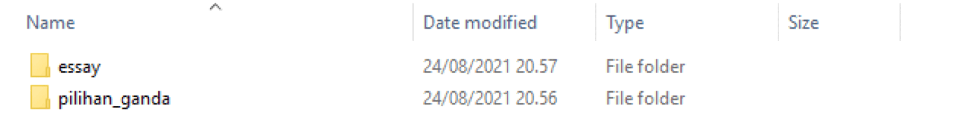 Struktur folder di dalam berkas ZIP
