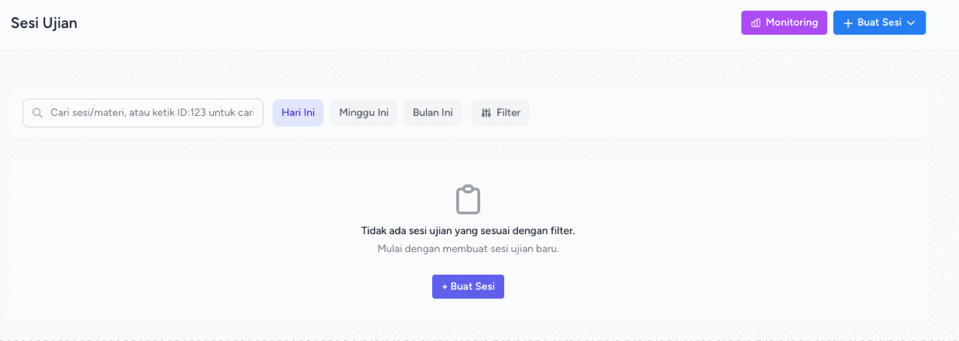 Daftar sesi ujian
