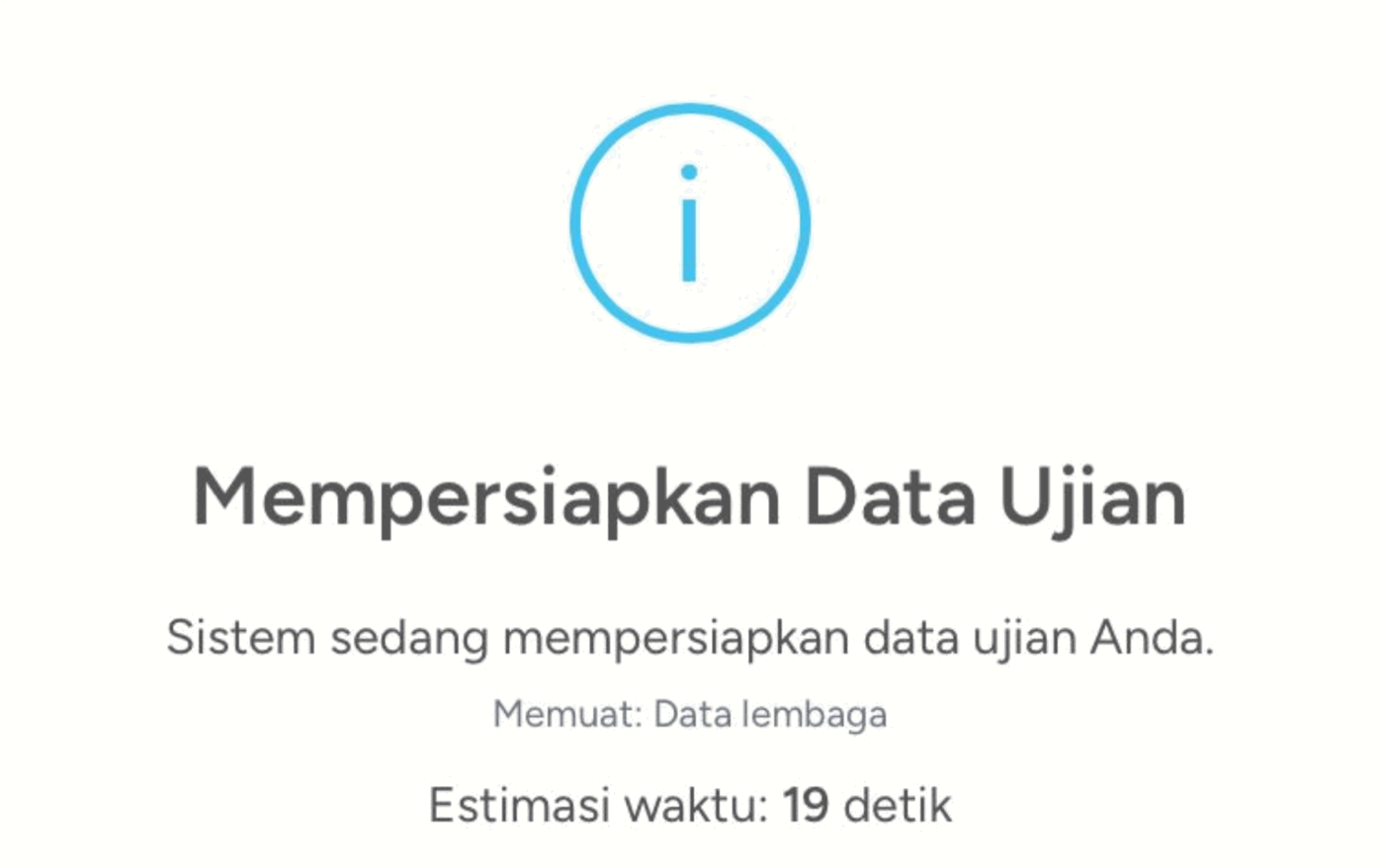 Penghitung waktu sebelum ujian dimulai